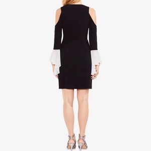 Vince Camuto Womens Black Crew Neck Cold Shoulder Bell Sleeve Dress Size M